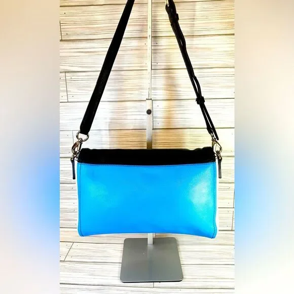 013-Kate Spade Marsala Blk,wht&blue color Block Leather Messenger Crossbody Bag - Picture 2 of 13